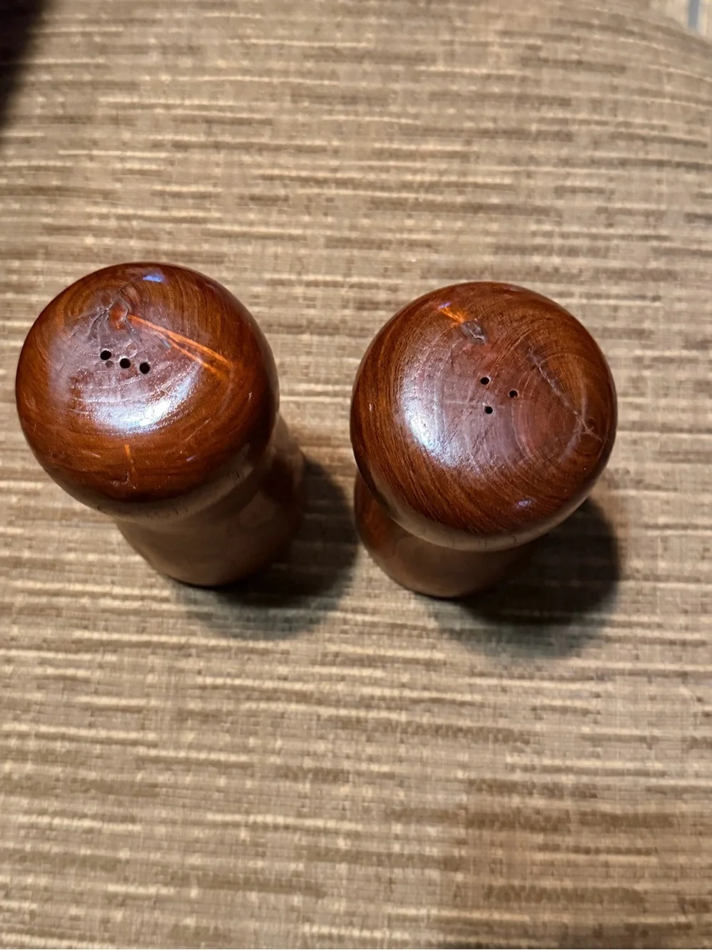 Vintage Wooden Salt & Pepper Shakers 6” Tall Teak Wood MCM Danish‎ Modern